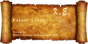Kaizer Eliza névjegykártya